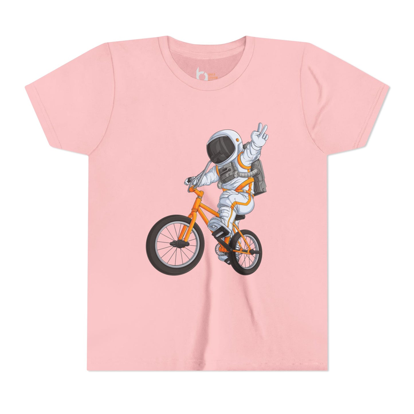 Outer Space BMX Kids Tee - Orange Graphic