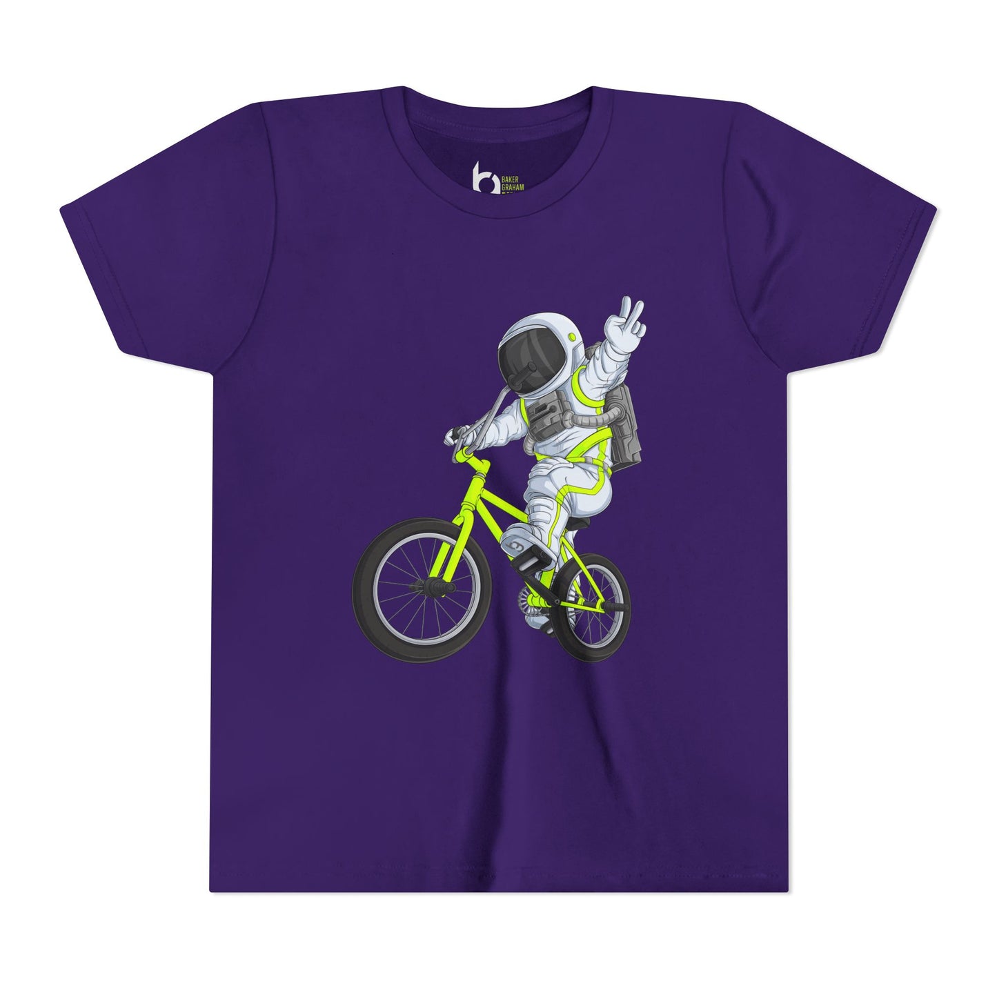 Outer Space BMX Kids Tee - Chartreuse Graphic
