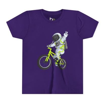 Outer Space BMX Kids Tee - Chartreuse Graphic