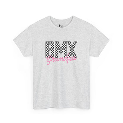 Checkered BMX Grandpa Light Colored Tee - Pink Lettering