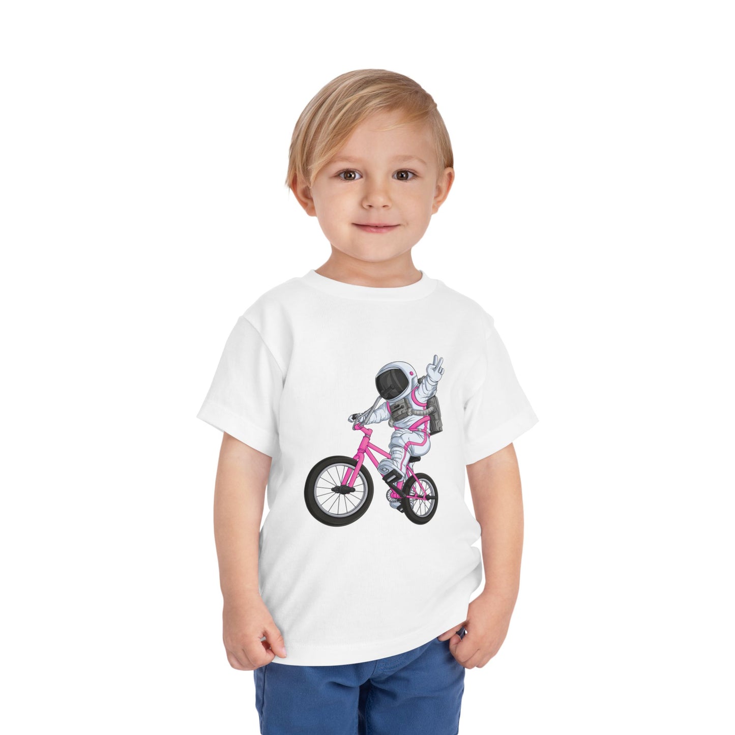 Outer Space BMX Toddler Tee - Pink Graphic