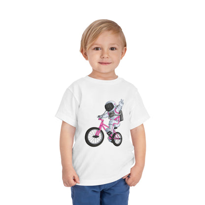 Outer Space BMX Toddler Tee - Pink Graphic