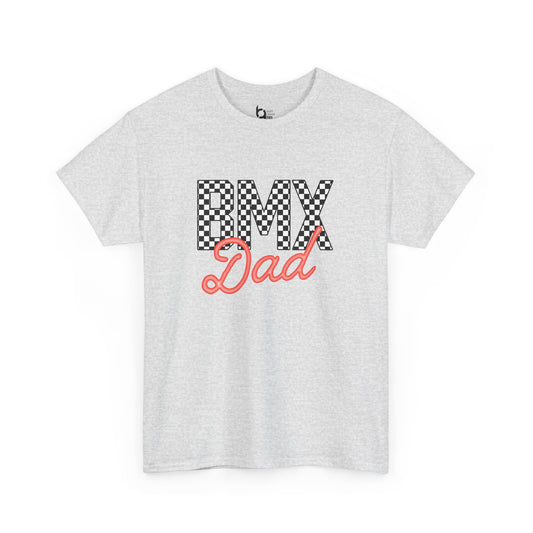 Checkered BMX Dad Light Colored Tee - Red Lettering
