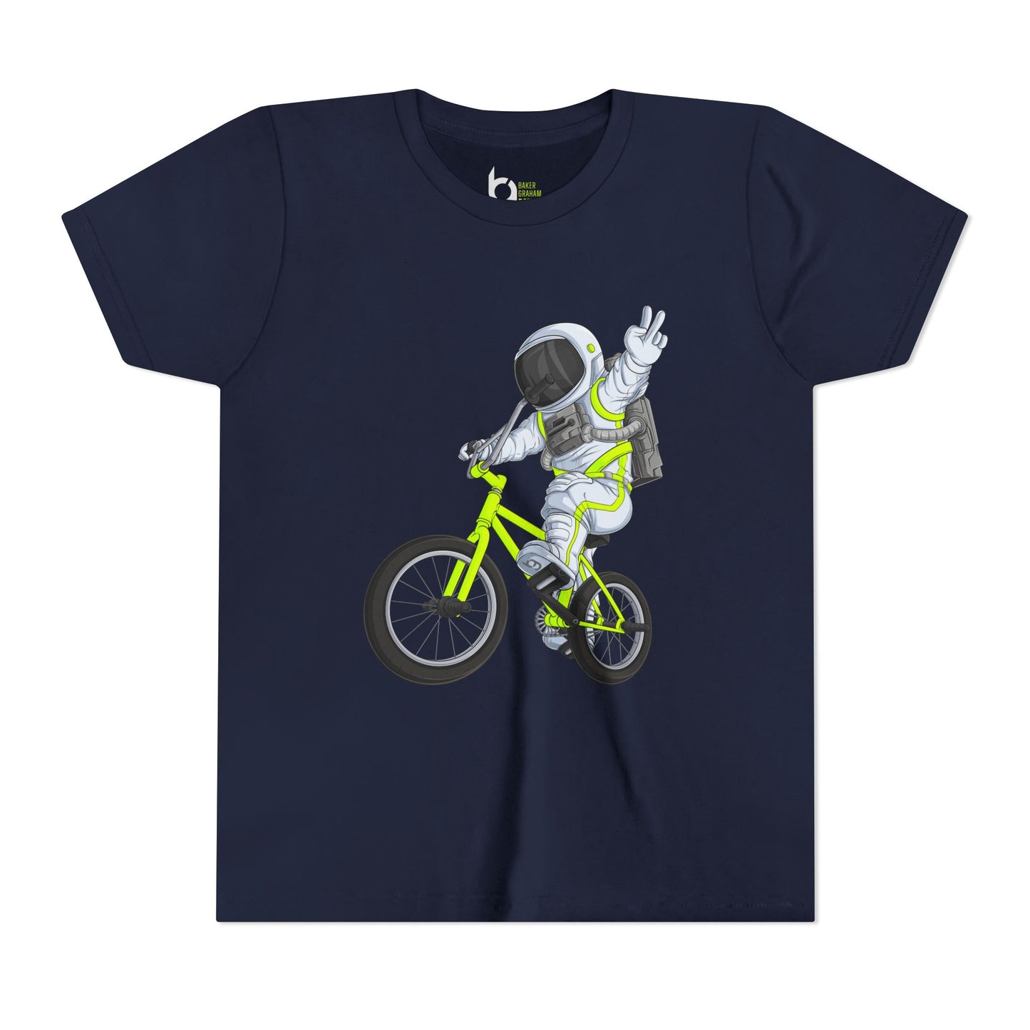 Outer Space BMX Kids Tee - Chartreuse Graphic