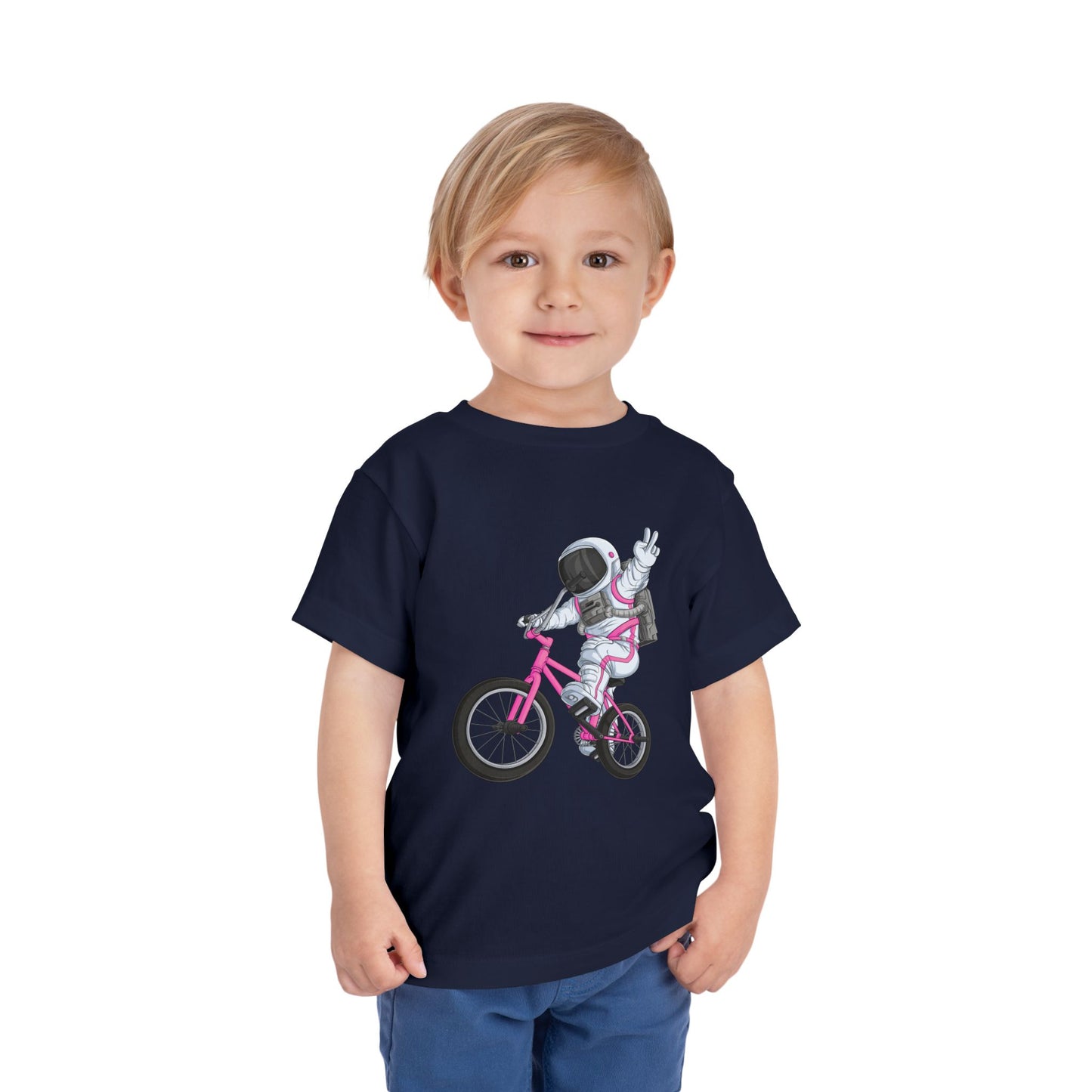 Outer Space BMX Toddler Tee - Pink Graphic