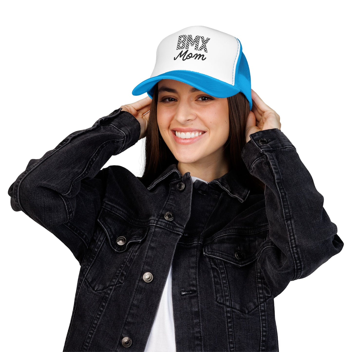 Checkered BMX Mom Foam Trucker Hat