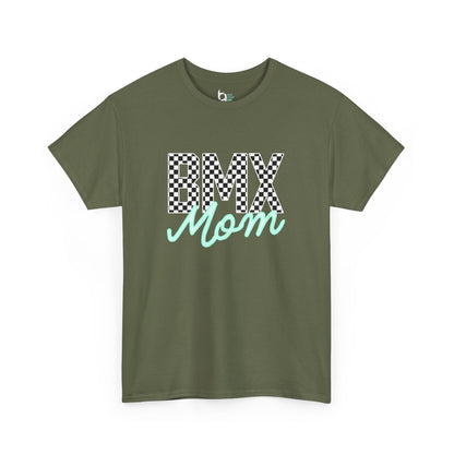 Checkered BMX Mom Dark Colored Tee - Tiffany Lettering