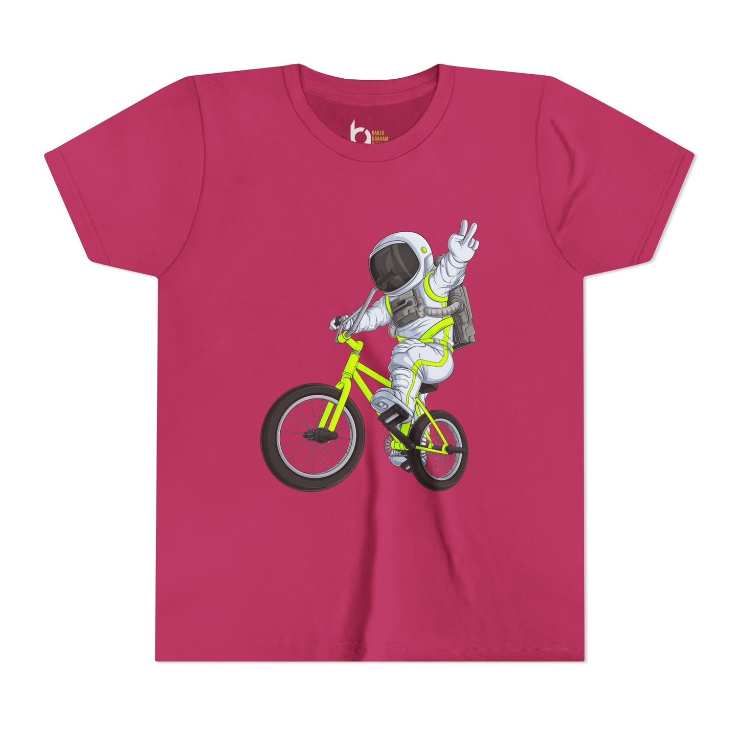Outer Space BMX Kids Tee - Chartreuse Graphic