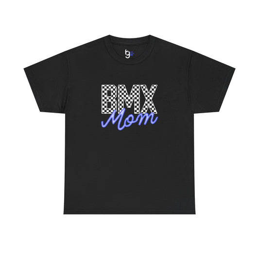Checkered BMX Mom Dark Colored Tee - Blue Lettering