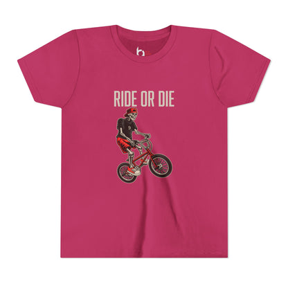 "Ride or Die" Kids Tee - Red Graphic
