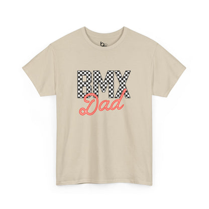 Checkered BMX Dad Light Colored Tee - Red Lettering