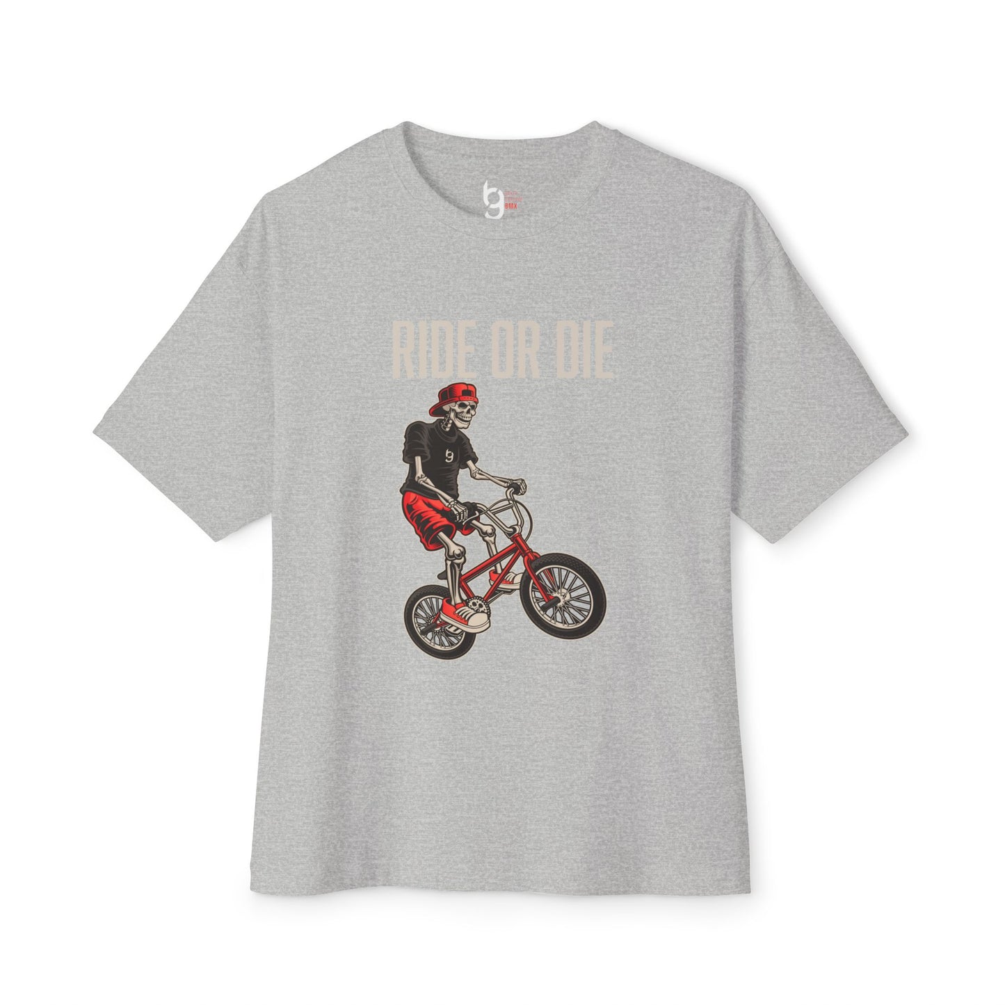 "Ride or Die" BMX Oversized Boxy Tee - Red Graphic