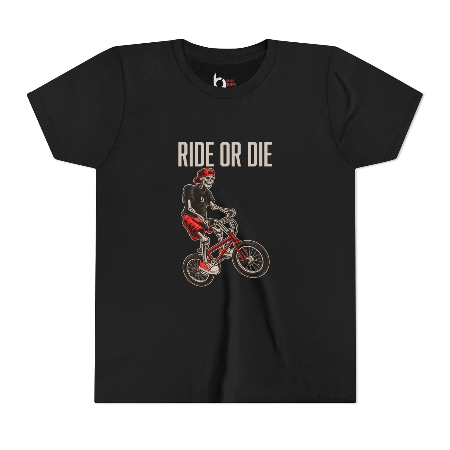 "Ride or Die" Kids Tee - Red Graphic