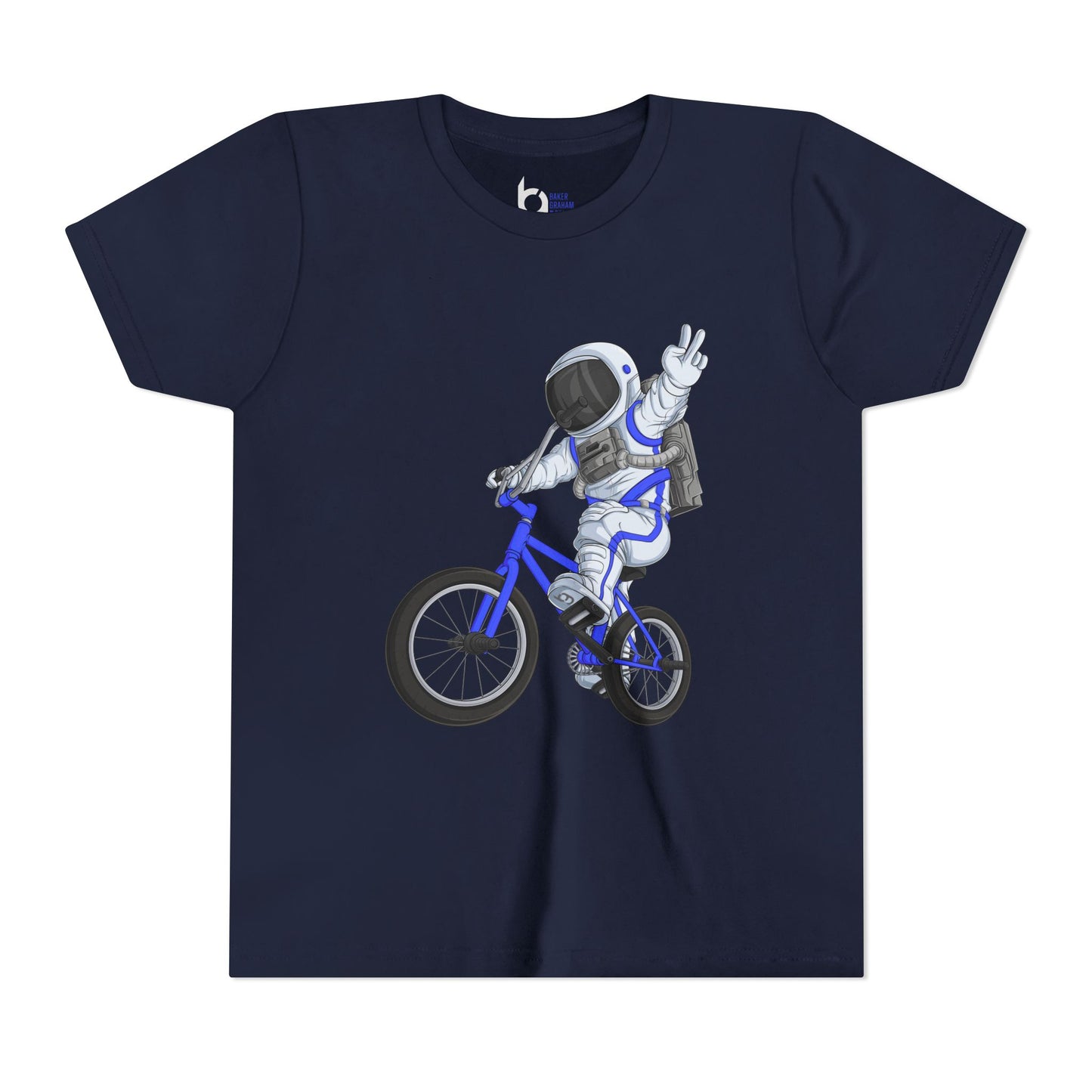 Outer Space BMX Kids Tee - Blue Graphic