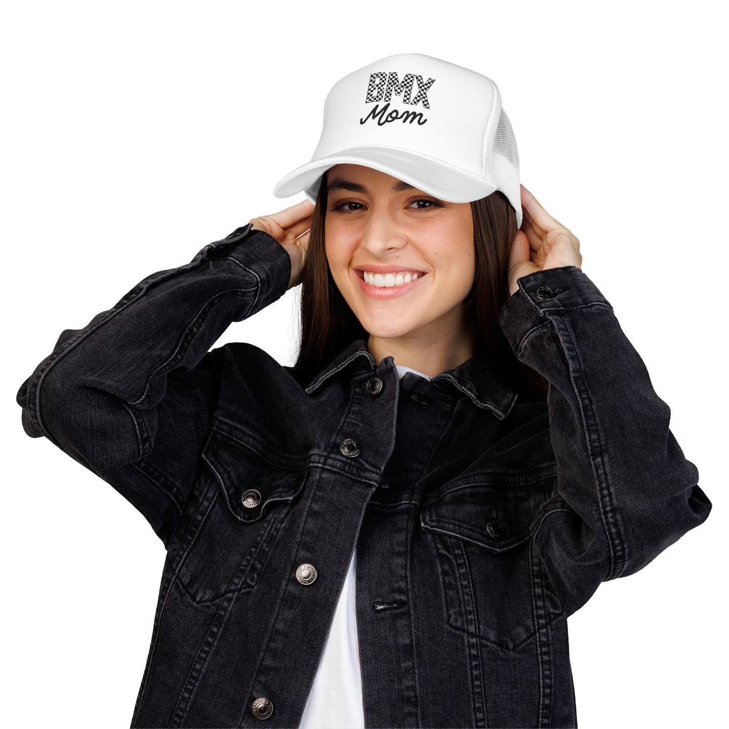 Checkered BMX Mom Foam Trucker Hat