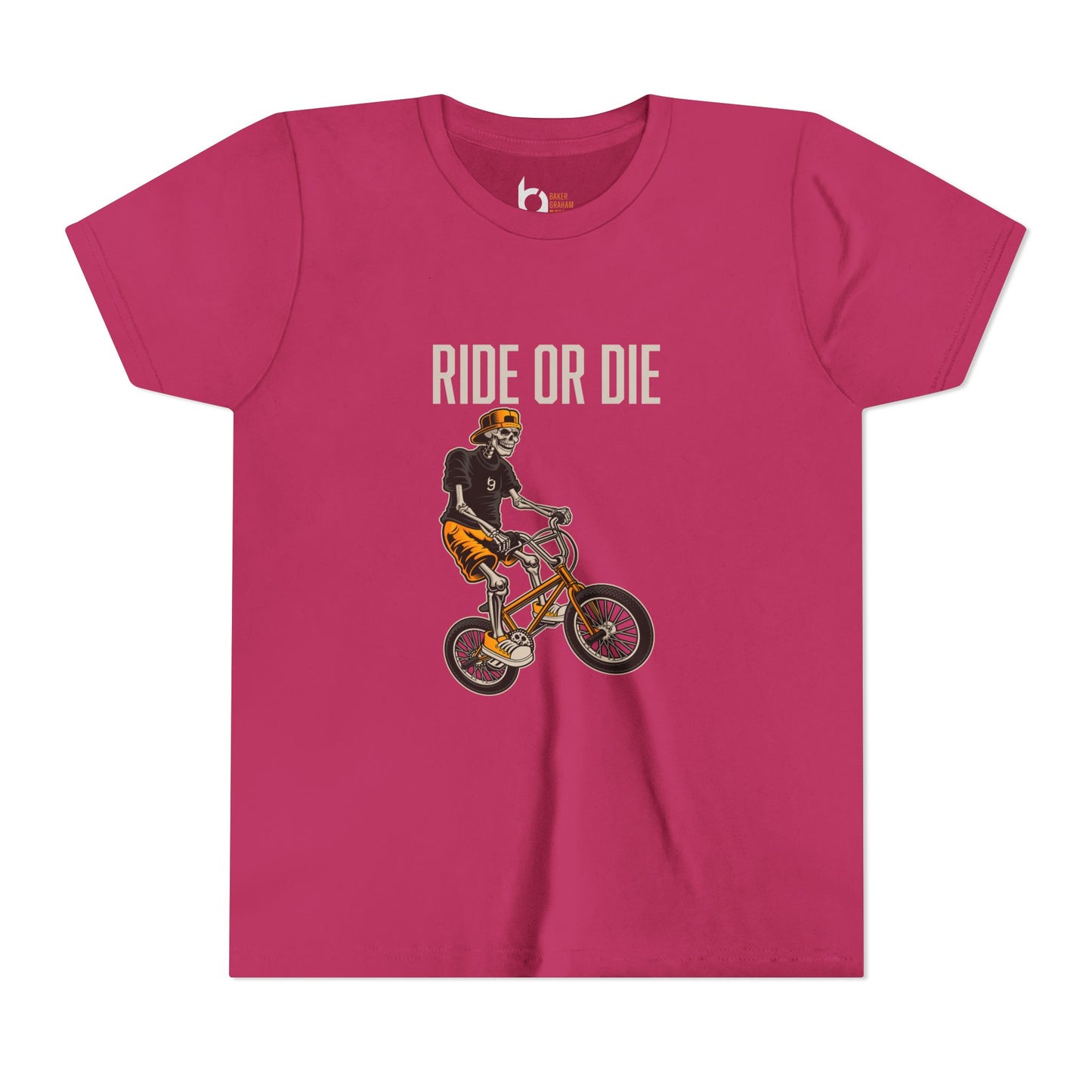 "Ride or Die" Kids Tee - Orange Graphic