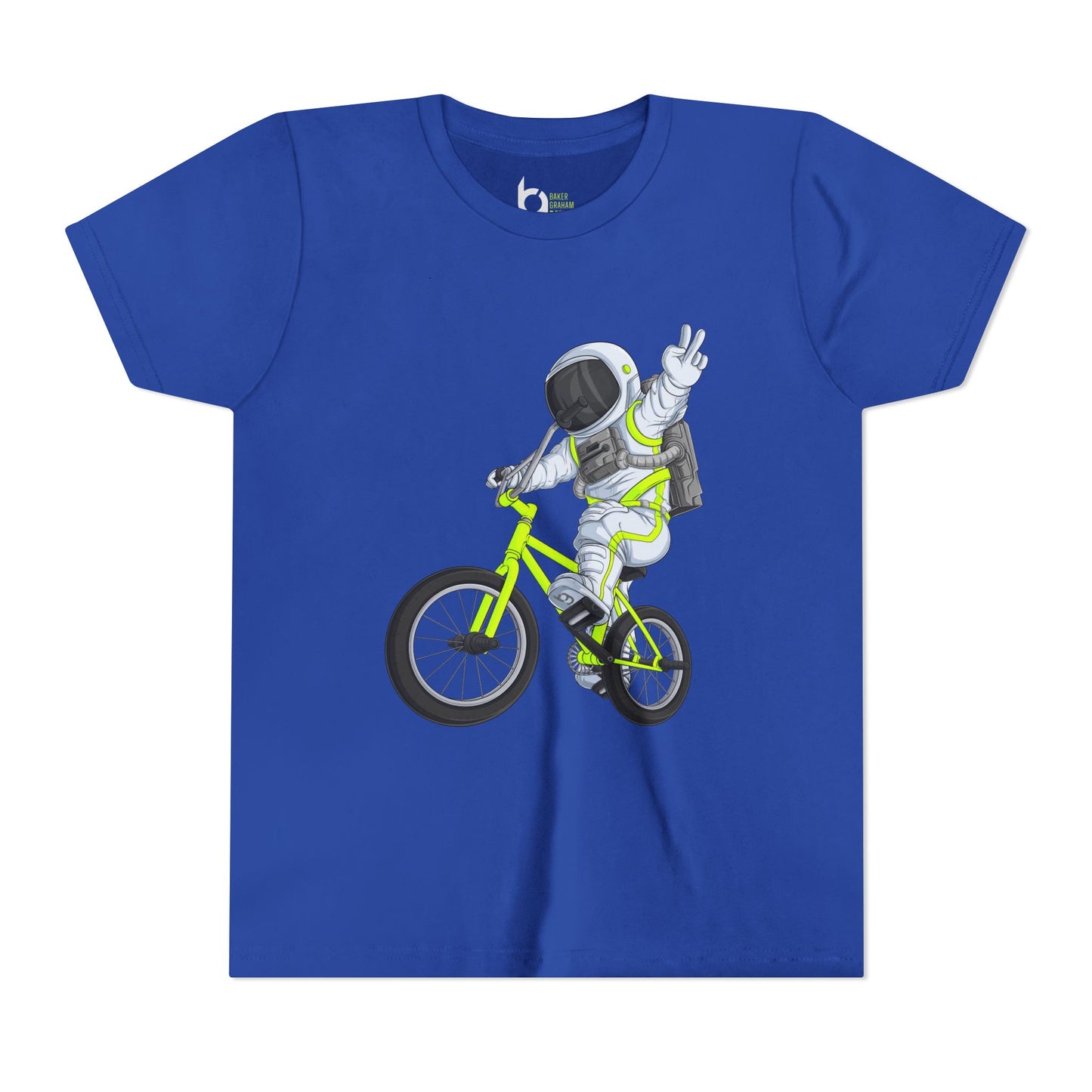Outer Space BMX Kids Tee - Chartreuse Graphic