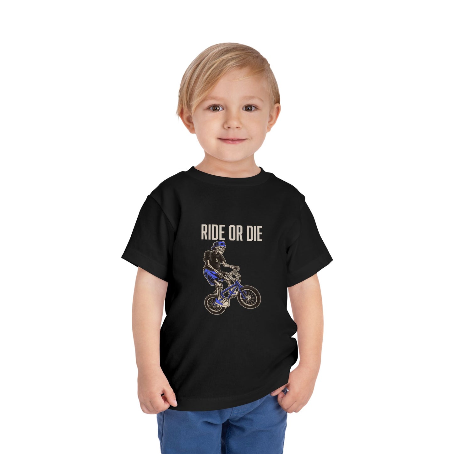 "Ride or Die" Toddler Tee - Blue Graphic