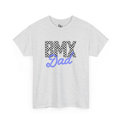 Checkered BMX Dad Light Colored Tee - Blue Lettering