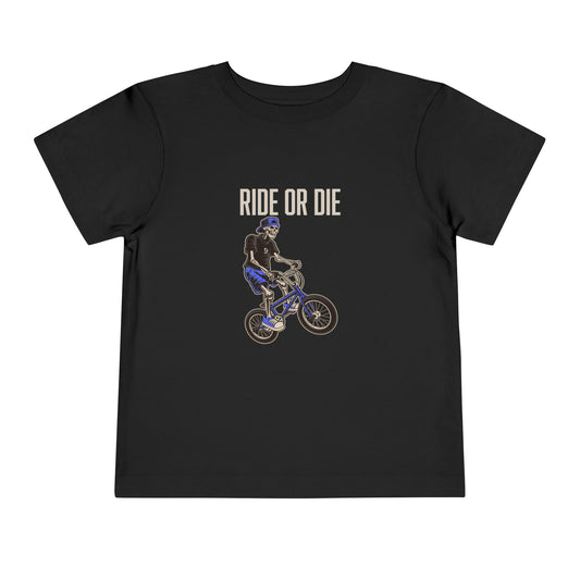 "Ride or Die" Toddler Tee - Blue Graphic