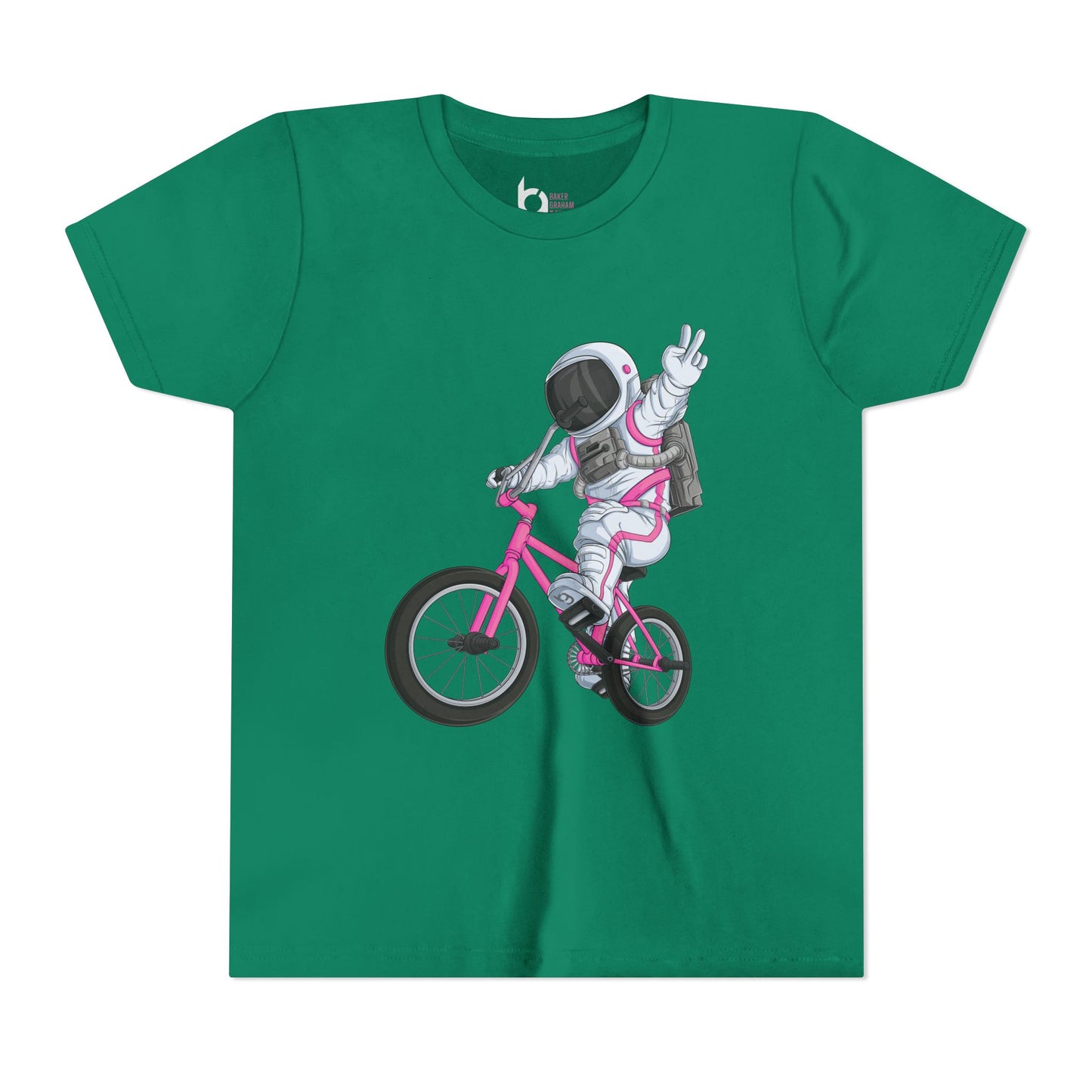 Outer Space BMX Kids Tee - Pink Graphic