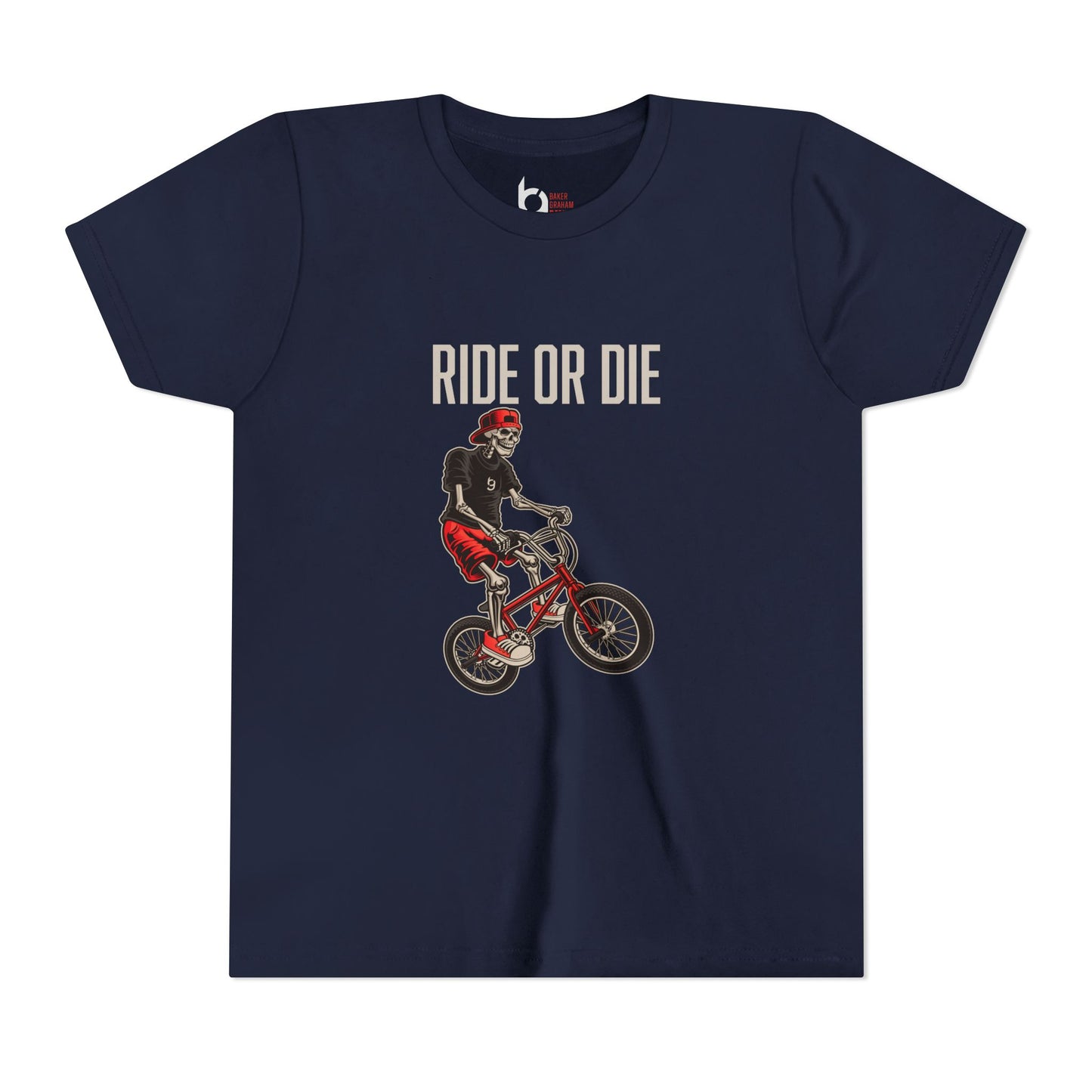 "Ride or Die" Kids Tee - Red Graphic
