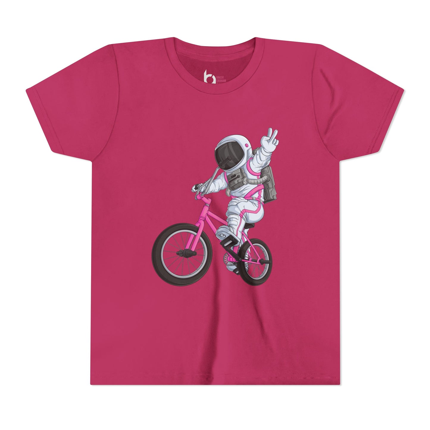 Outer Space BMX Kids Tee - Pink Graphic