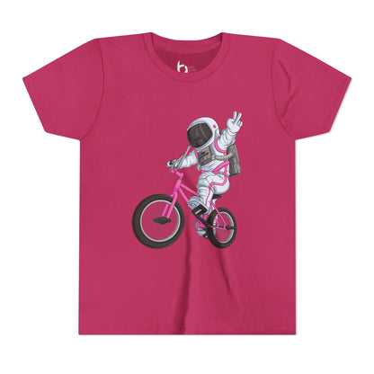 Outer Space BMX Kids Tee - Pink Graphic