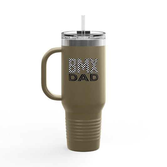 Checkered BMX Dad 40oz Insulated Travel Mug
