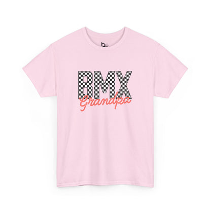 Checkered BMX Grandpa Light Colored Tee - Red Lettering