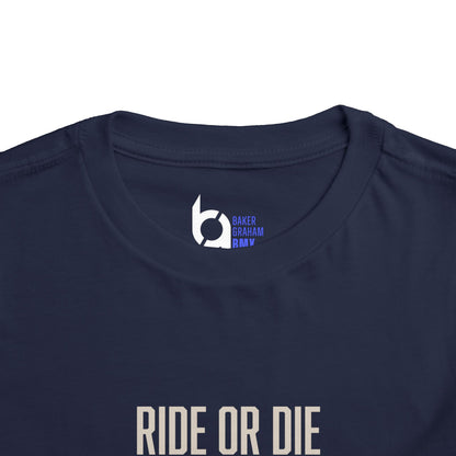 "Ride or Die" Toddler Tee - Blue Graphic