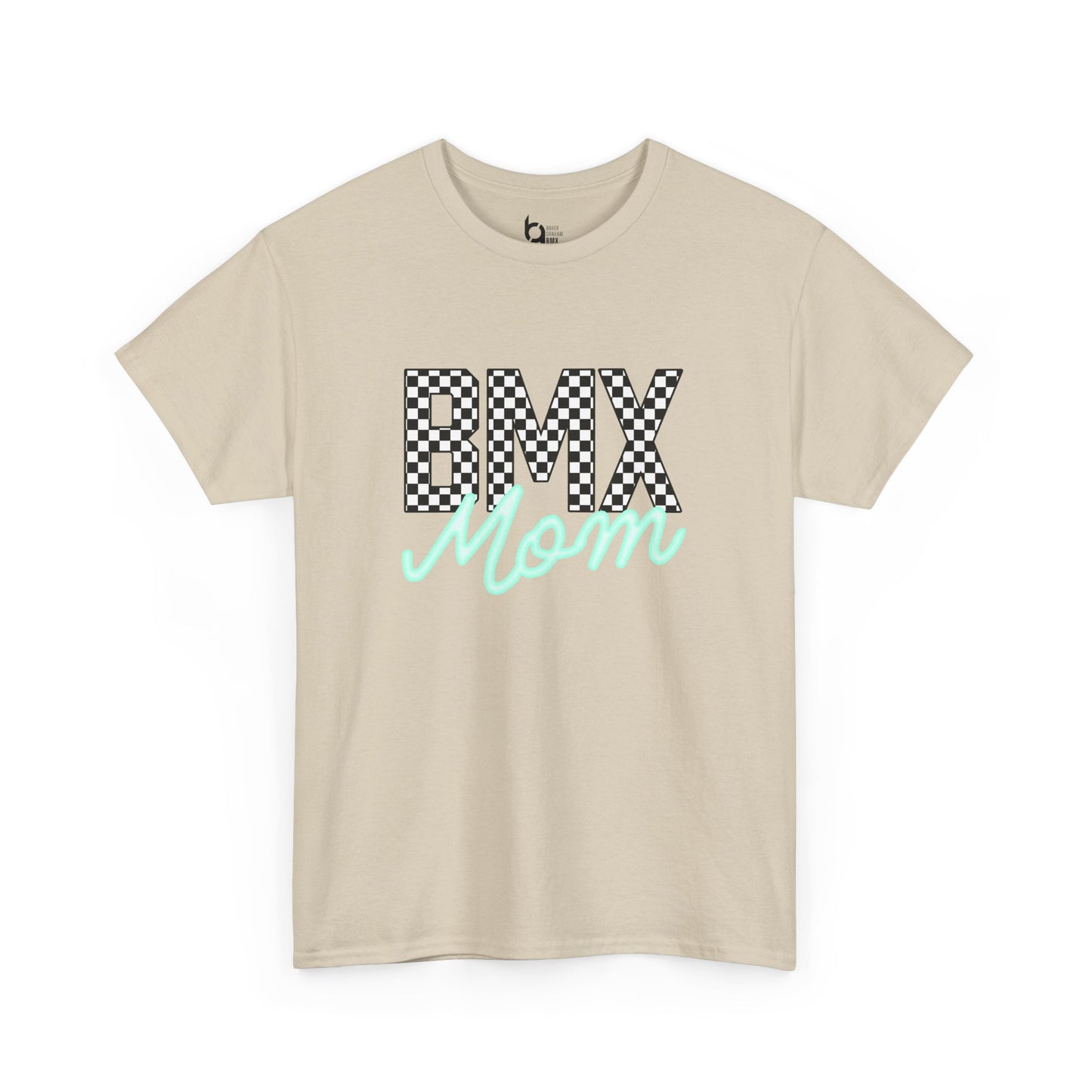 Checkered BMX Mom Light Colored Tee - Tiffany Lettering