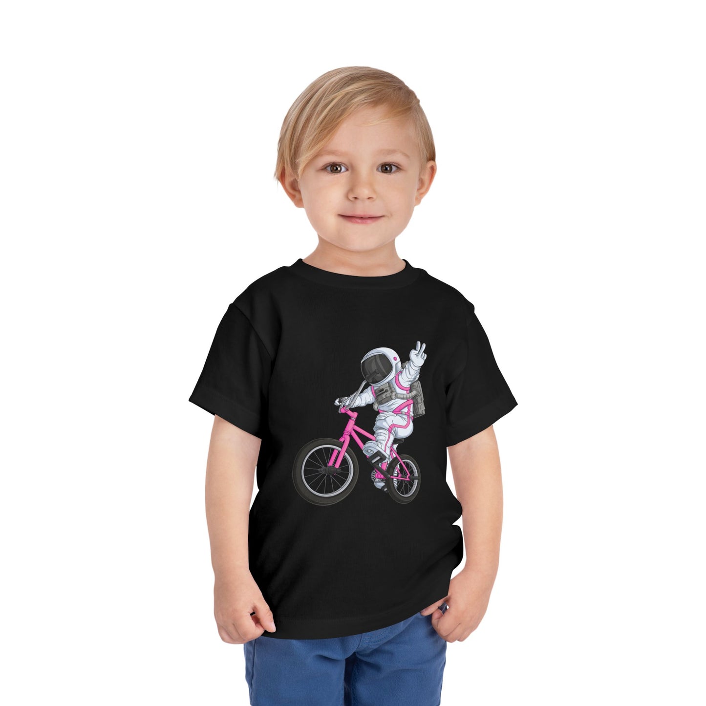 Outer Space BMX Toddler Tee - Pink Graphic
