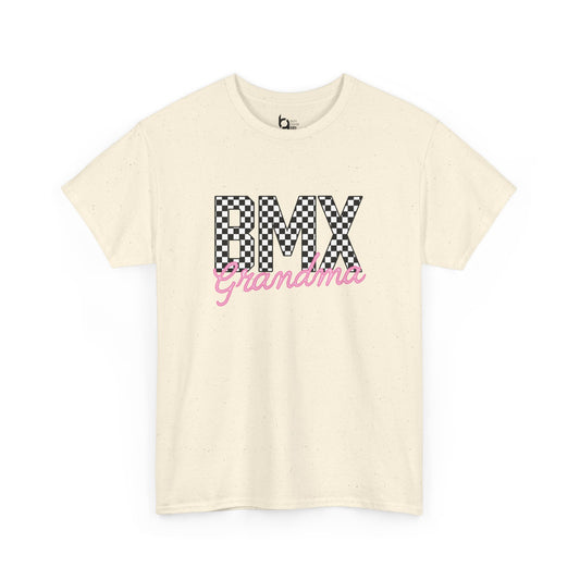Checkered BMX Grandma Light Colored Tee - Pink Lettering