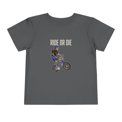 "Ride or Die" Toddler Tee - Blue Graphic