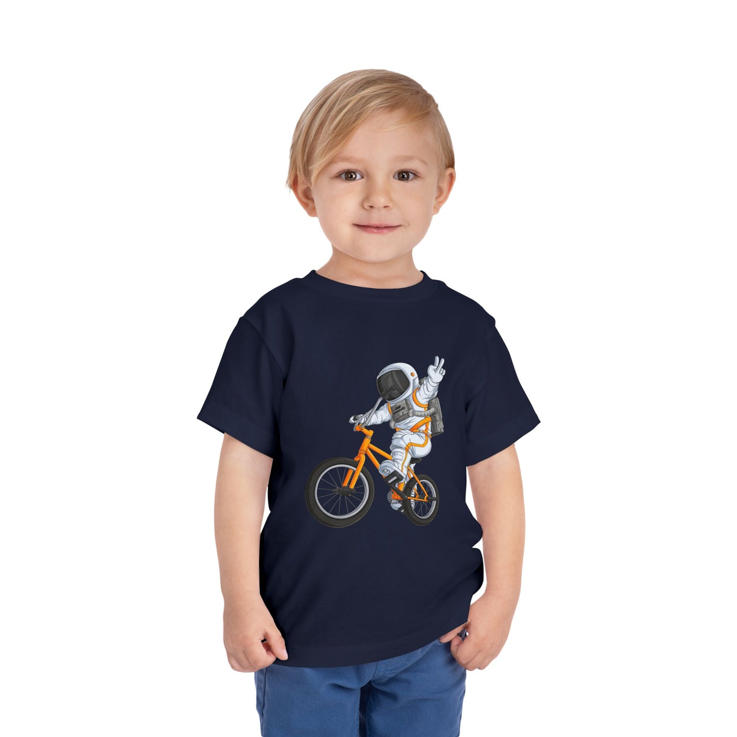 Outer Space BMX Toddler Tee - Orange Graphic