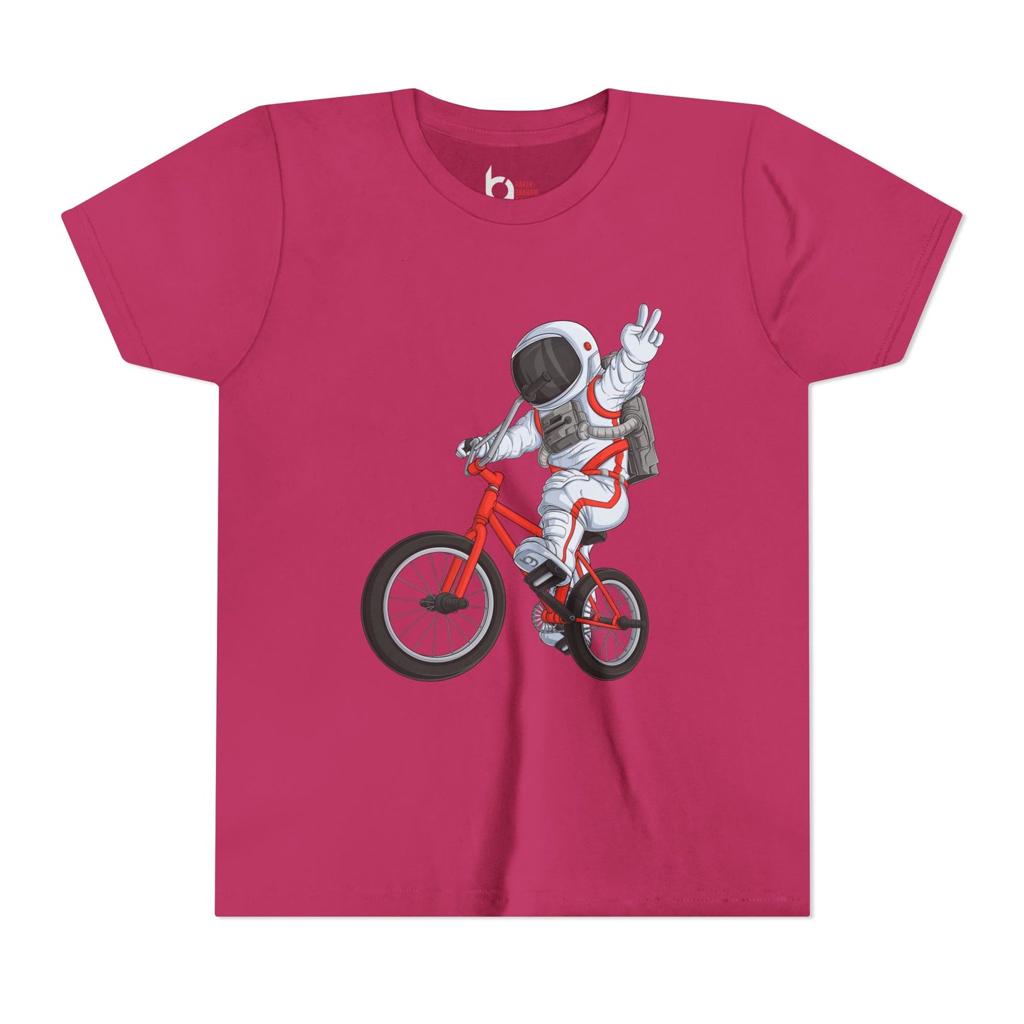 Outer Space BMX Kids Tee - Red Graphic
