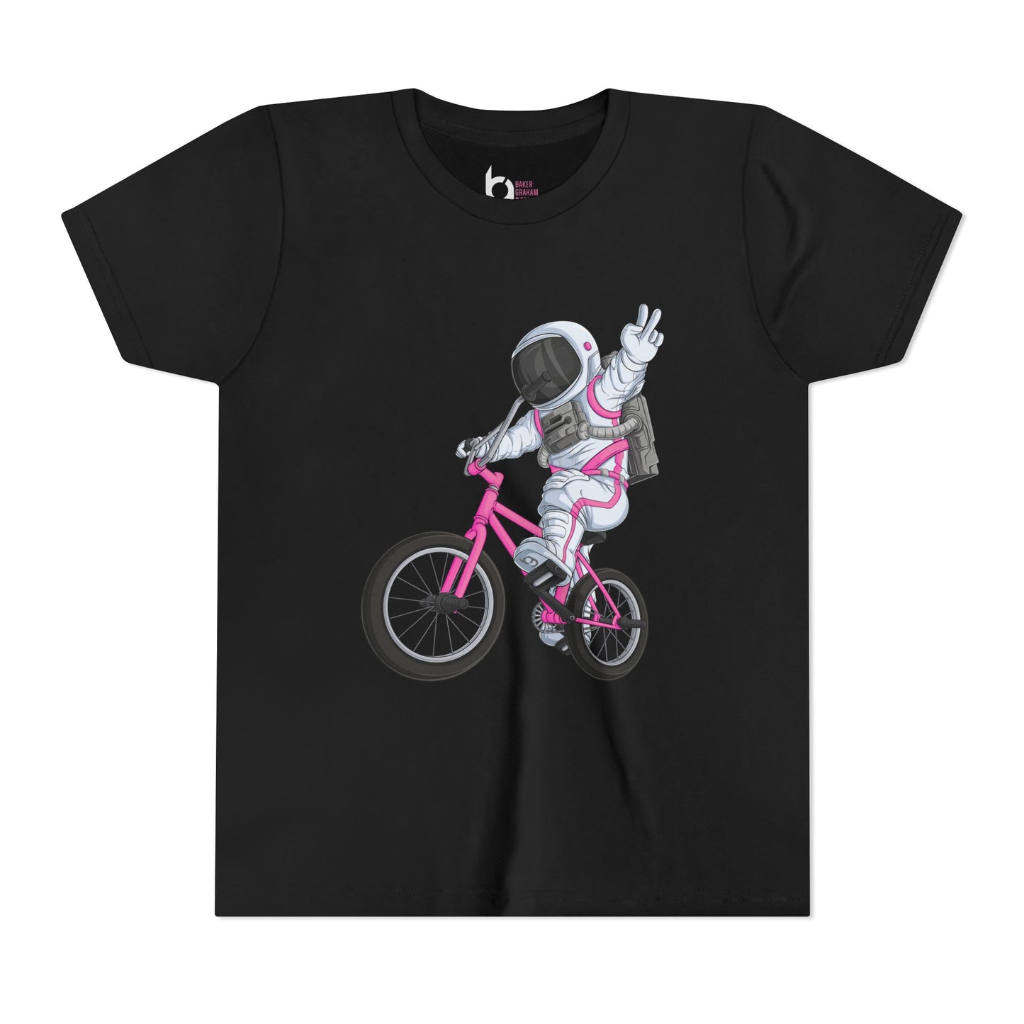 Outer Space BMX Kids Tee - Pink Graphic