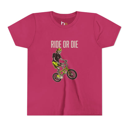"Ride or Die" Kids Tee - Chartreuse Graphic
