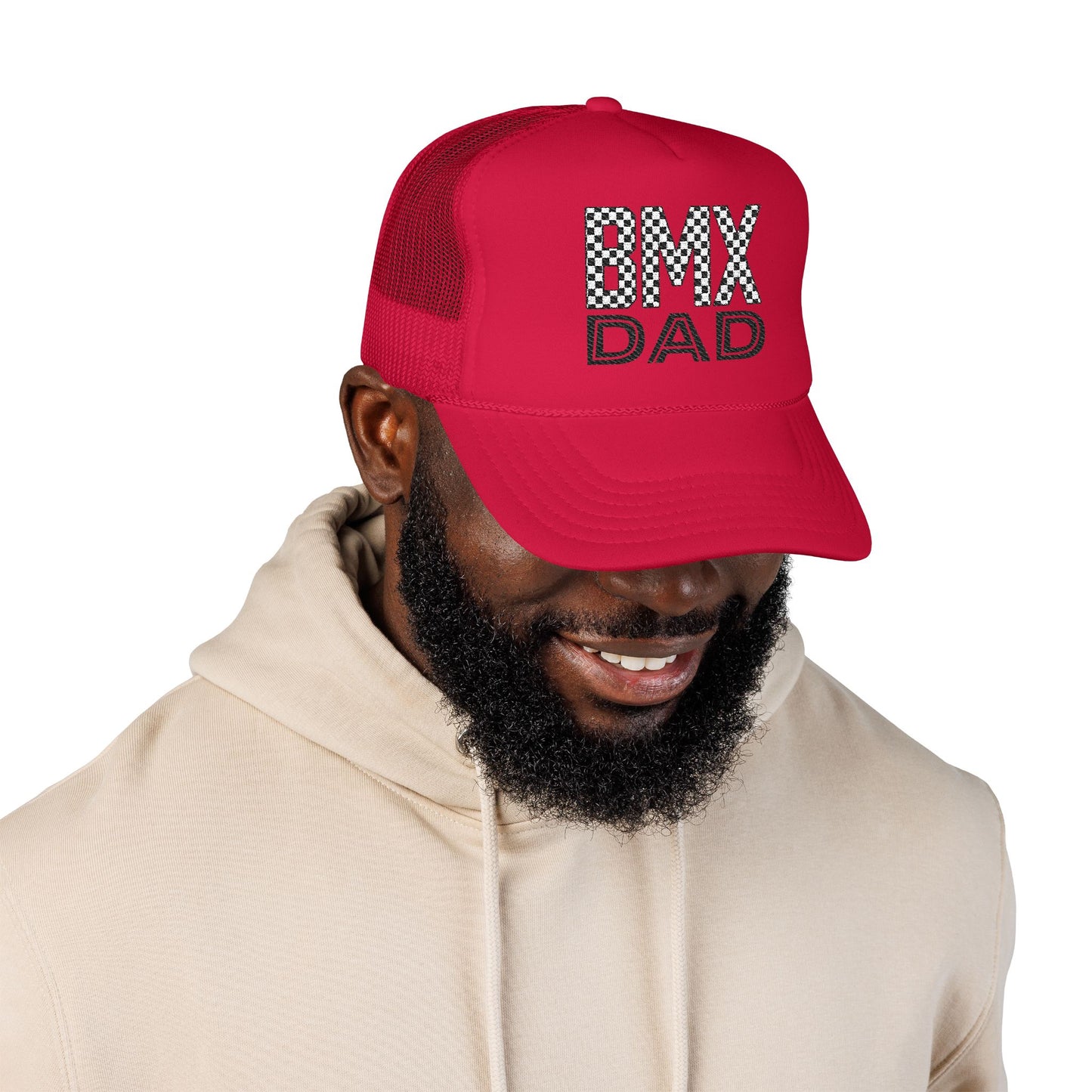 Checkered BMX Dad Foam Trucker Hat