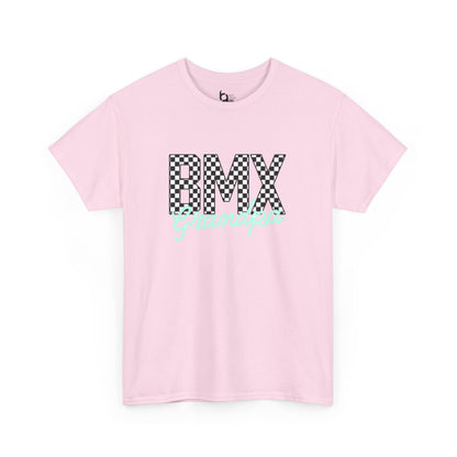 Checkered BMX Grandpa Light Colored Tee - Tiffany Lettering
