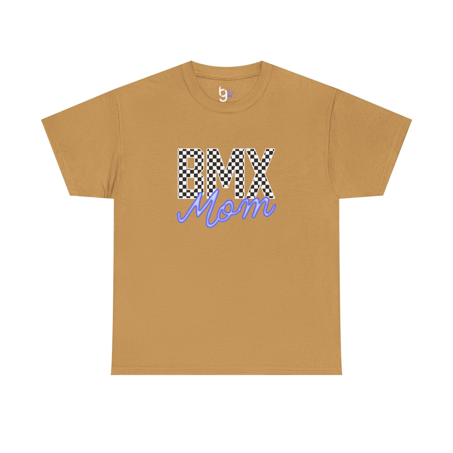 Checkered BMX Mom Dark Colored Tee - Blue Lettering