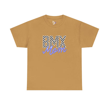 Checkered BMX Mom Dark Colored Tee - Blue Lettering