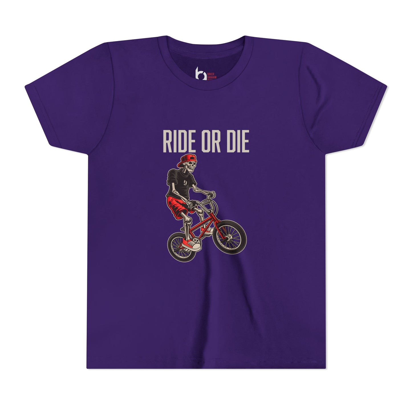 "Ride or Die" Kids Tee - Red Graphic