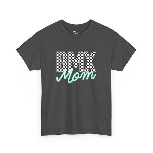 Checkered BMX Mom Dark Colored Tee - Tiffany Lettering
