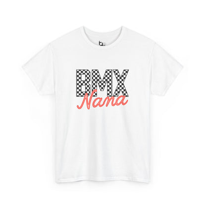 Checkered BMX Nana Light Colored Tee - Red Lettering