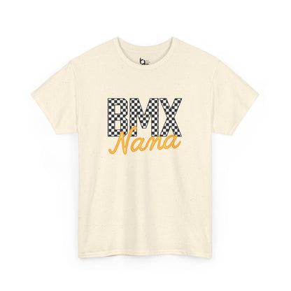 Checkered BMX Nana Light Colored Tee - Orange Lettering