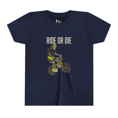 "Ride or Die" Kids Tee - Chartreuse Graphic