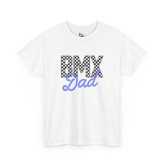 Checkered BMX Dad Light Colored Tee - Blue Lettering
