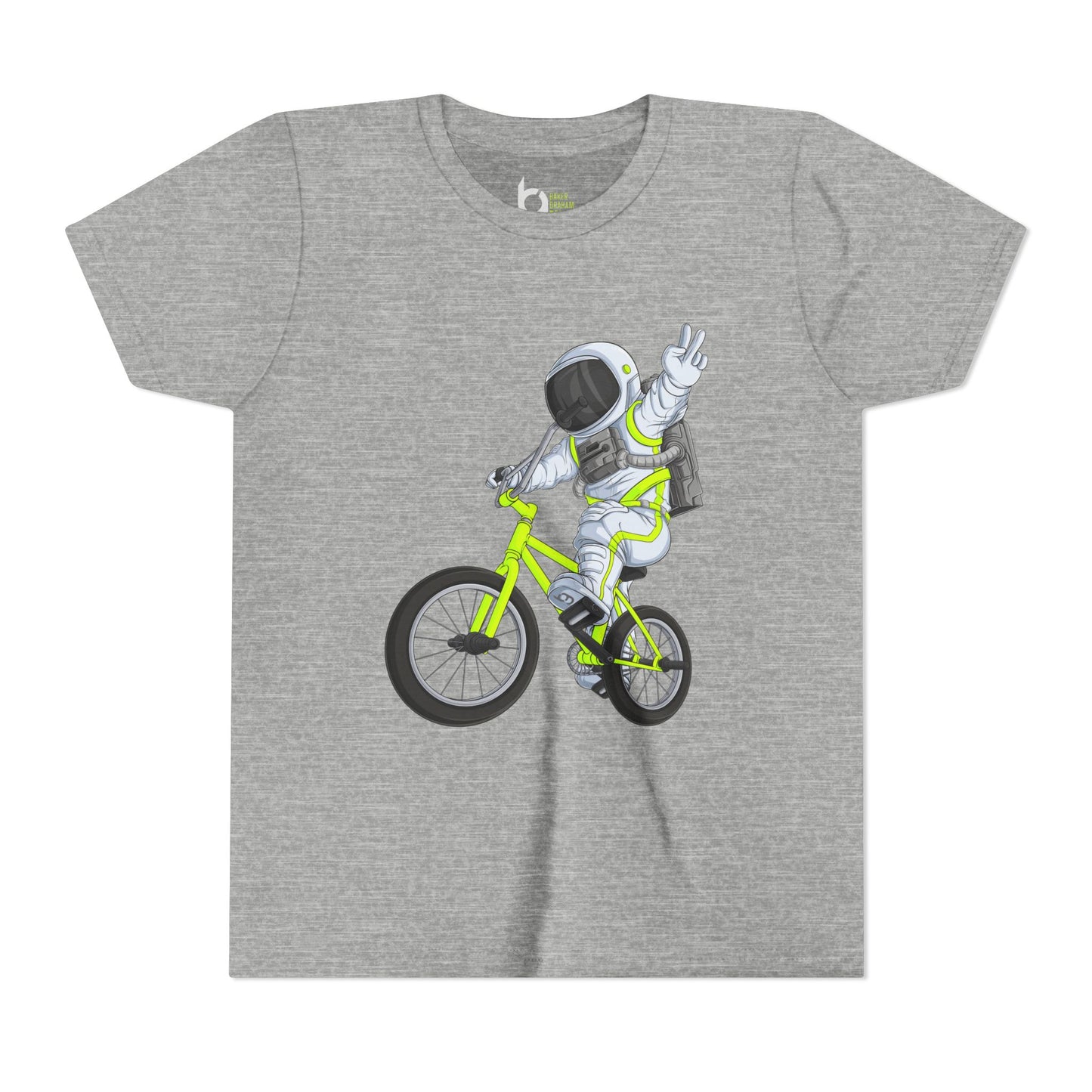 Outer Space BMX Kids Tee - Chartreuse Graphic